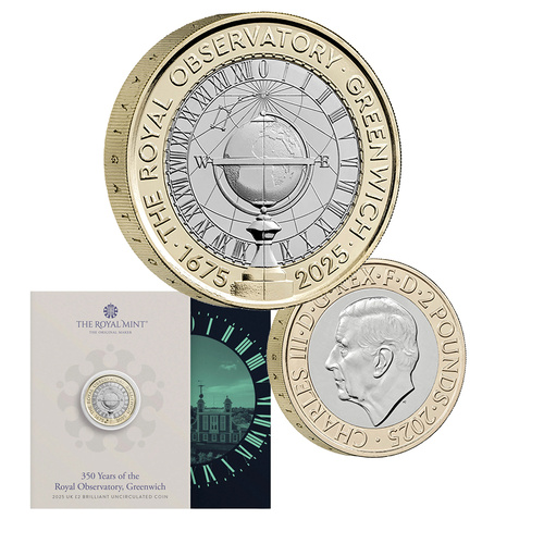2025 £2 350 Years of the Royal Observatory, Greenwich BUNC Coin