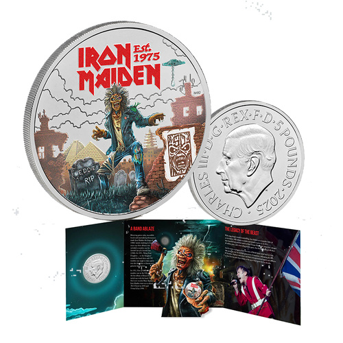 2025 £5 Iron Maiden BUNC Coloured Coin