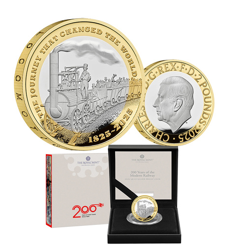 2025 £2 200 Years of the Modern Railway Silver Proof Coin