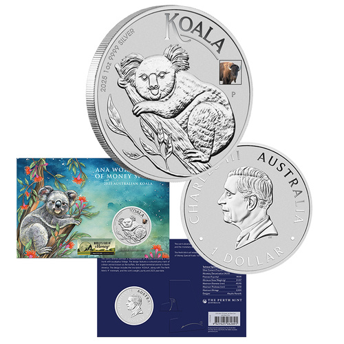 2025 $1 ANA Koala 1oz Silver Coloured Coin with Bison Privy