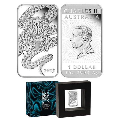 2025 $1 Dragon 1oz Rectangle Silver Proof Coin