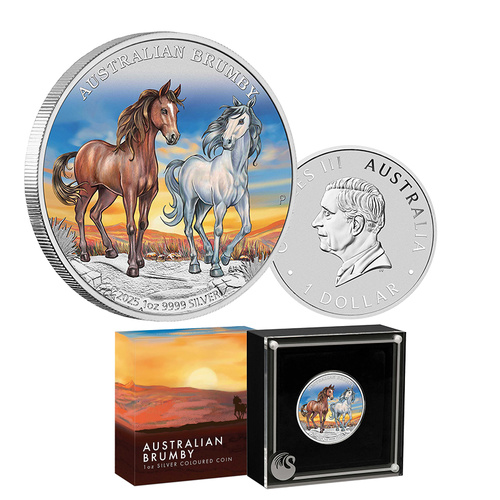 2025 $1 Australian Brumby 1oz Coloured Coin