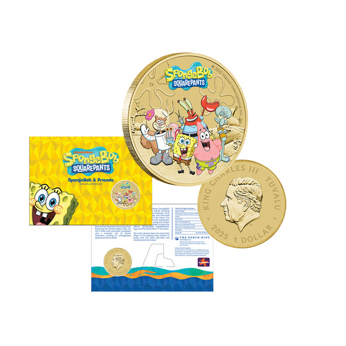 2025 $1 Spongebob and Friends Coloured Collector Coin in Card