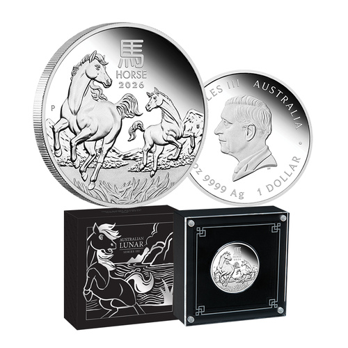 2026 $1 Year of Horse 1oz Silver Proof Coin
