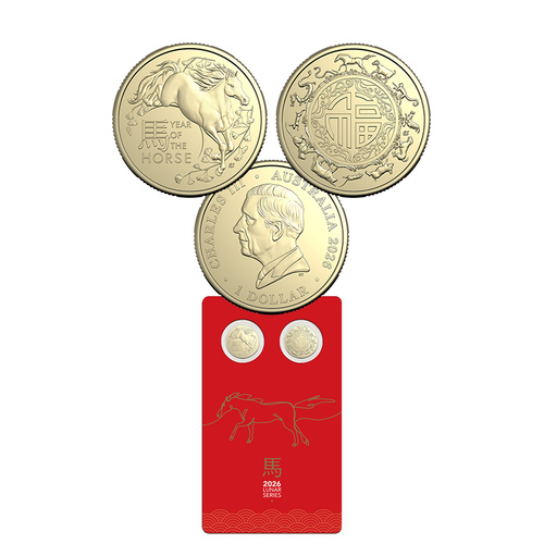 2026 $1 Year of the Horse 2 Coin Set