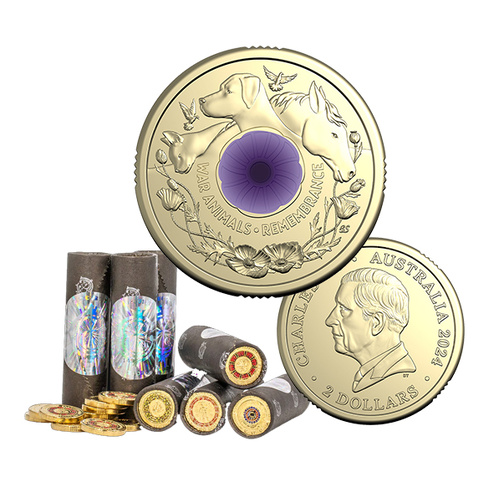 2024 $2 War Animals Purple Poppy Roll (Cotton & Co)