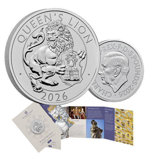 2026 £5 Royal Tudor Beasts - The Queen's Lion BUNC