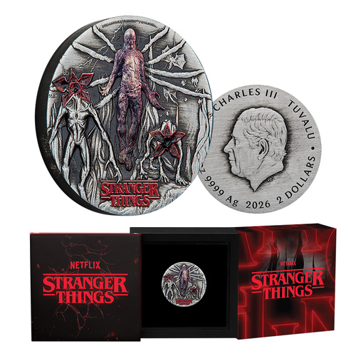 2026 $2 Stranger Things - Villains 2oz Silver Antiqued Coin