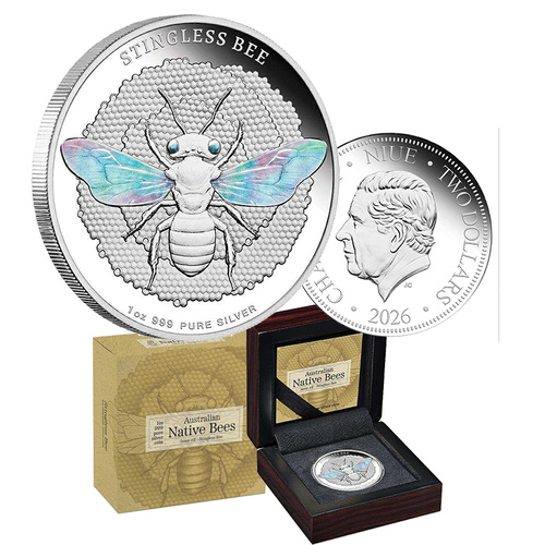 2025 $1 Australian Native Bees - Stingless Bee 1oz Silver Proof Hologram Coin