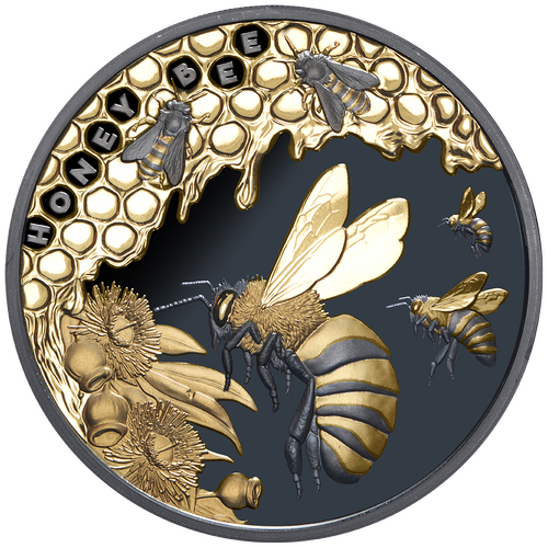 2025 $1 Honey Bee 1oz Black Silver Gilded Proof Coin