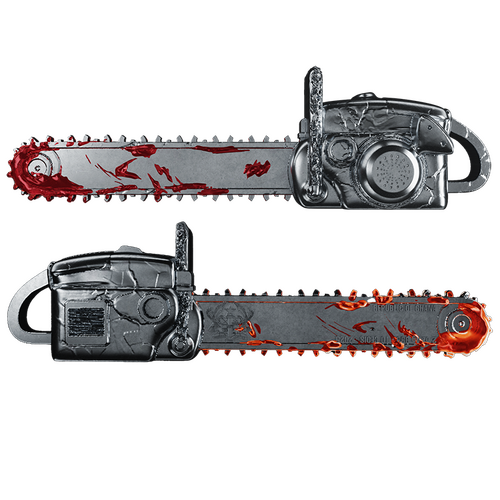 2025 Ghana Bloody Chainsaw Shaped 2oz Silver Coin