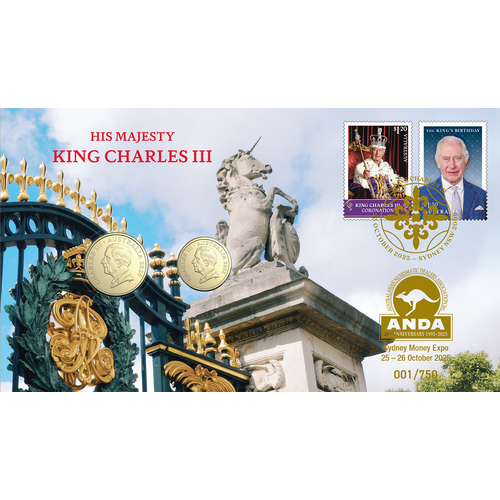 2025 King Charles 2 Coin Overprinted ANDA Sydney Expo PNC