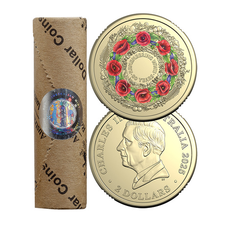 2025 $2 80 Years On - Remembering the Second World War Coloured 'Premium Mint Roll