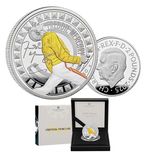 2025 £2 Freddie Mercury 1oz Silver Proof Coin