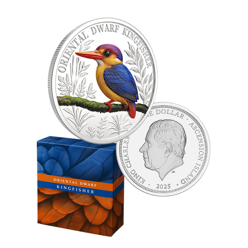 2025 $1 Oriental Dwarf Kingfisher 1oz Silver Proof