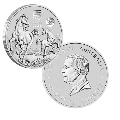 2026 $1 Year of the Horse - Dragon Privy 1oz Silver Bullion Coin