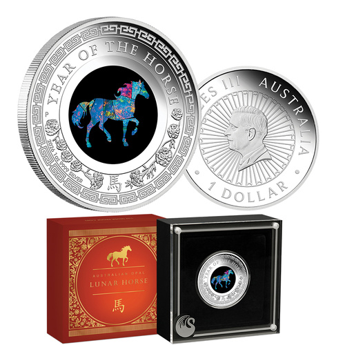 2026 $1 Year of the Horse 1oz Silver Opal Proof