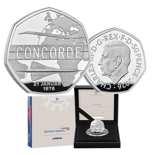 2026 50p Concorde UK Silver Proof Coin