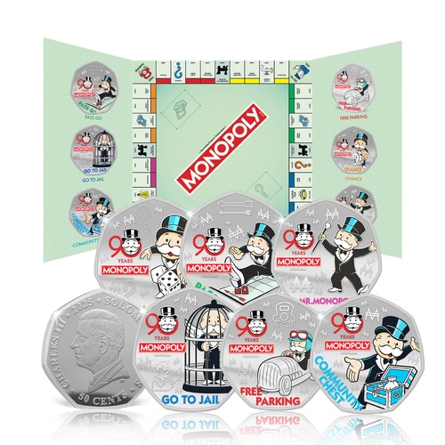 2025 Monopoly 90th Anniversary 6 Coin Set
