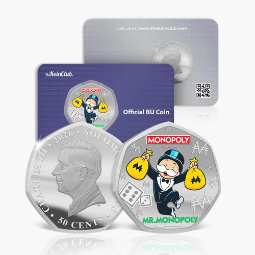 2026 Monopoly Legends of the Board - Mr Monopoly Silver Plated Coin