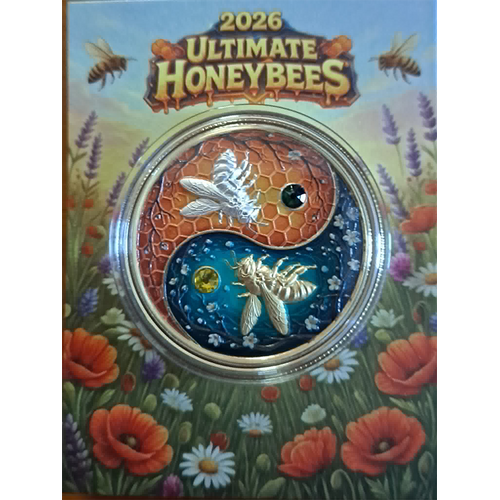 2026 Ultimate Honeybees 1oz bi-metal .999 Copper with Crystals