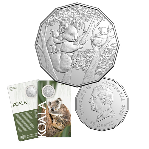 2026 50c Australian Koala UNC Coin Carded
