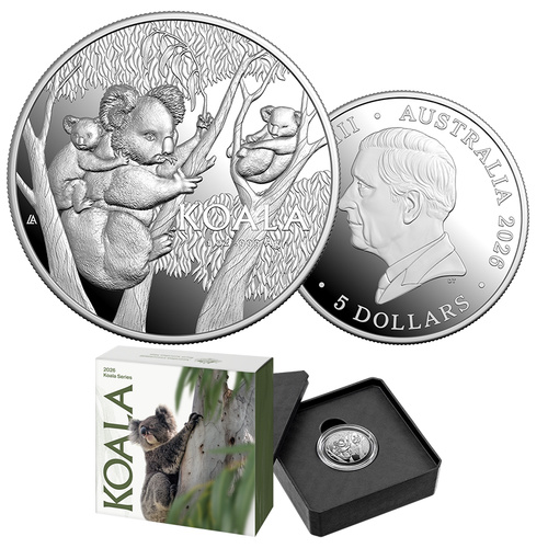 2026 $5 Australian Koala 1oz High Relief Silver Proof Coin
