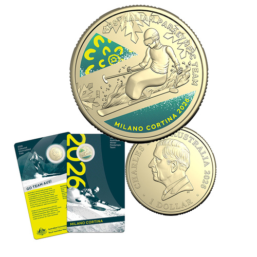 2026 $1 Australian Winter Paralympics Coloured UNC Coin