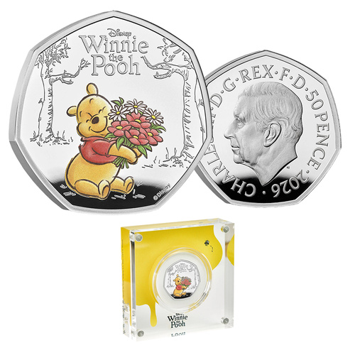 2026 50p 100 Years of Winnie the Pooh Kindness Silver Proof Coin