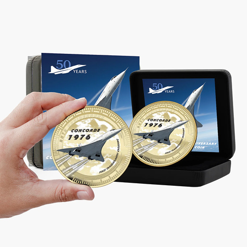 2026 50c Concorde 50th Anniversary Super Size Gold Luxe Edition Coin