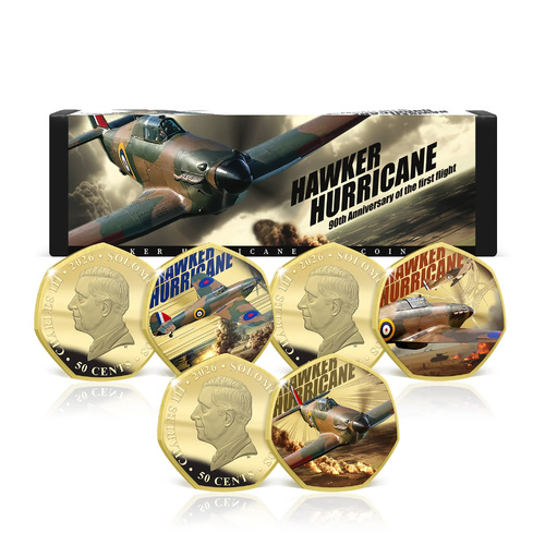 2026 50c Hawker Hurricane 90th Anniversary Limited Edition Gold Plated Bos Set