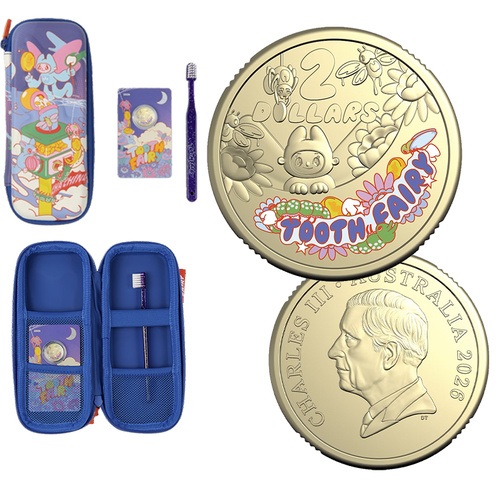 2026 $2 Tooth Fairy Coloured Coin In Kit