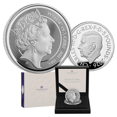 2026 £5 Portraits of a Queen Elizabeth II The Fifth Effigy Silver Proof Coin