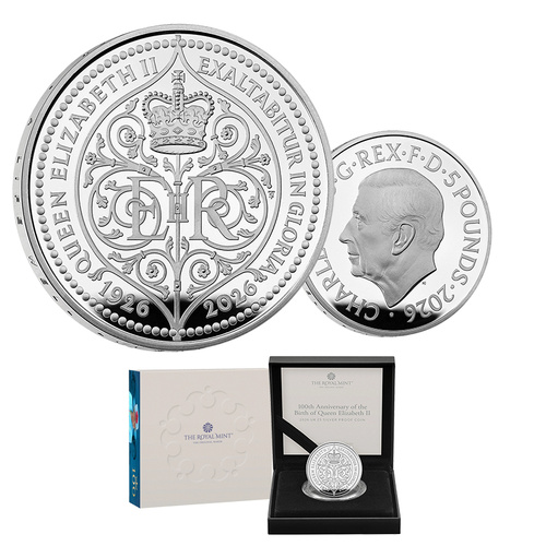 2026 £5 100th Anniversary of the Birth of Queen Elizabeth II Silver Proof Coin