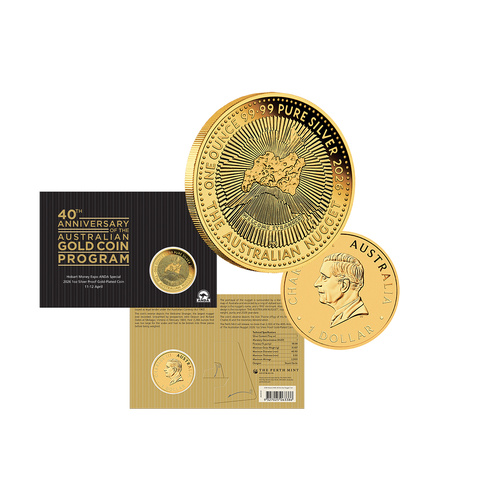 2026 $1 40th Anniversary of the Australian Nugget 1oz Silver Gold Plated Coin