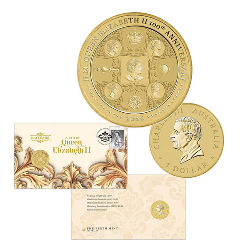 2026 100 Years of Queen Elizabeth's Birth Postal Numismatic Cover (PNC) – Perth Mint