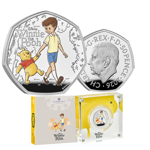 2026 50p 100 Years of Winnie the Pooh Loyalty Silver Proof Coin