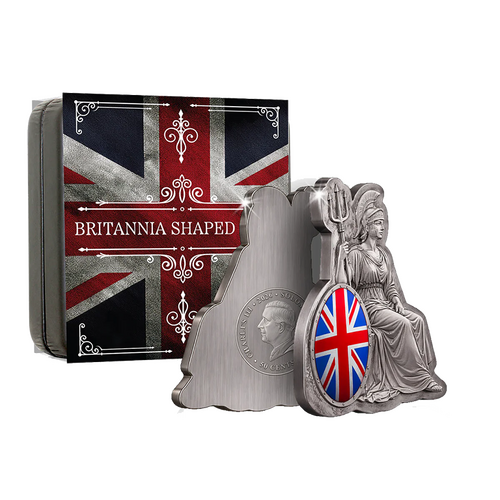 2026 50c Britannia 3D Shaped Silver-Plated Coin