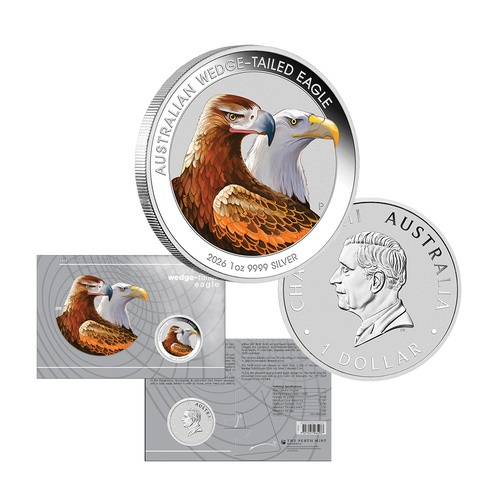2026 $1 Australian Wedge-tailed eagle 1oz Coloured Silver Coin