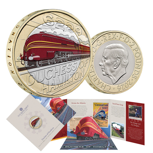 2026 £2 Dutchess of Hamilton Coloured BUNC Coin
