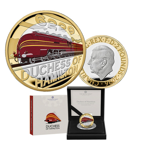 2026 £2 Dutchess of Hamilton Coloured Silver Proof Coin