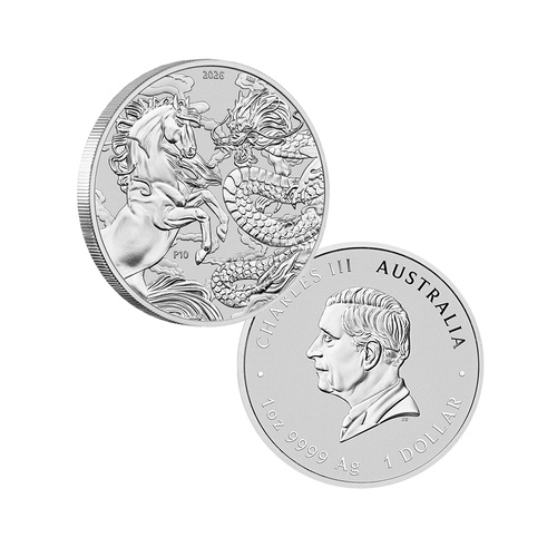 2026 Chinese Myths and Legends Dragon and Horse 1oz Silver Bullion Coin