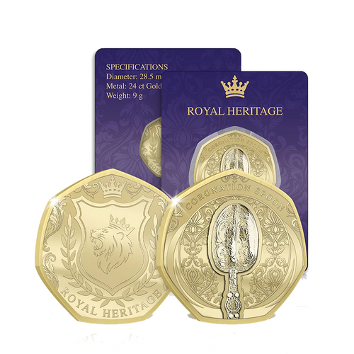 Royal Heritage Coronation Spoon Gold Plated BU Commemorative