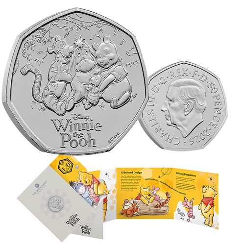 2026 50p 100 Years of Winnie the Pooh Friendship BUNC Coin