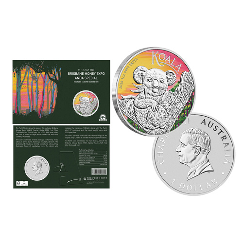 2026 $1 Australian Koala 1oz Coloured Silver Coin ANDA Bris Release