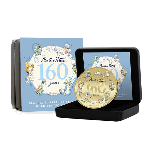 2026 50c Beatrix Potter 160th Anniversary 50mm Gold-Plated Coin Luxe Edition