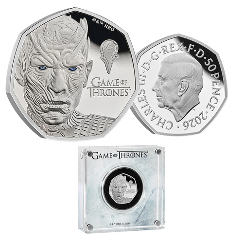 2026 50p Game of Thrones (Ice) Coloured Silver Proof Coin