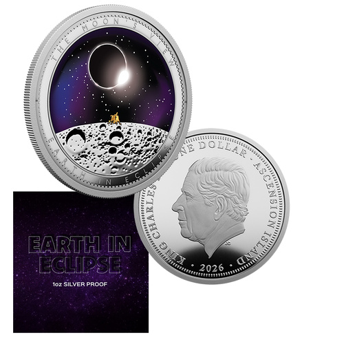 2026 $1 A Moon's View - Earth in Eclipse 1oz Silver Coin