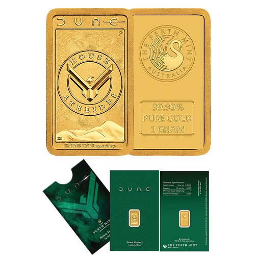 2026 Dune House Atreides 1g Gold Minted Bar