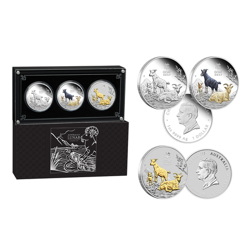 2027 Year of the Goat 1oz Silver Trio Set (PM)